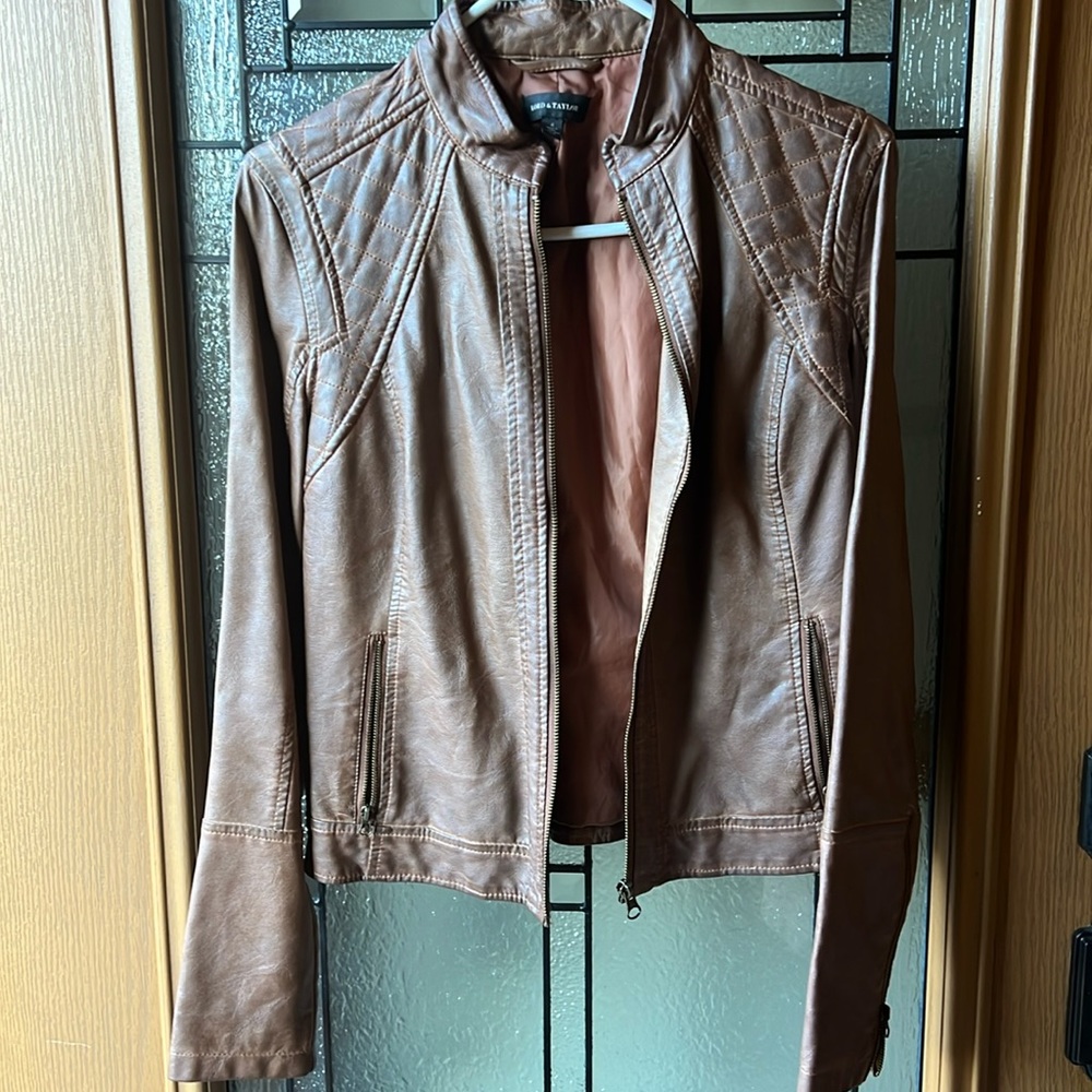 Tan leather jacket